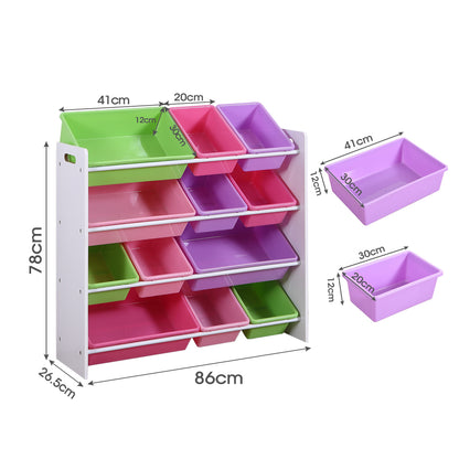 12Bins Kids Toy Box Bookshelf