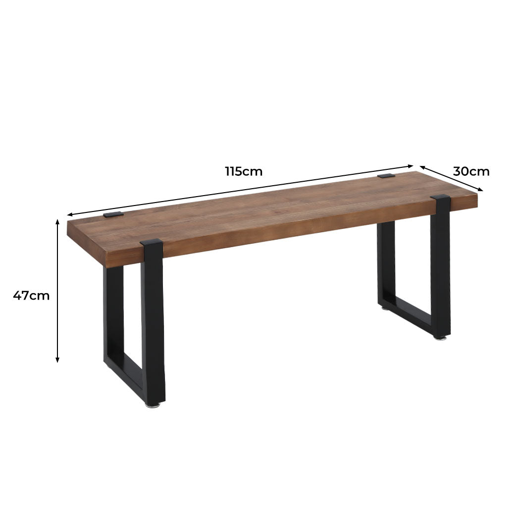 Minimalist 2x Dining Bench Chairs Wooden 115cm  Easy Assembly