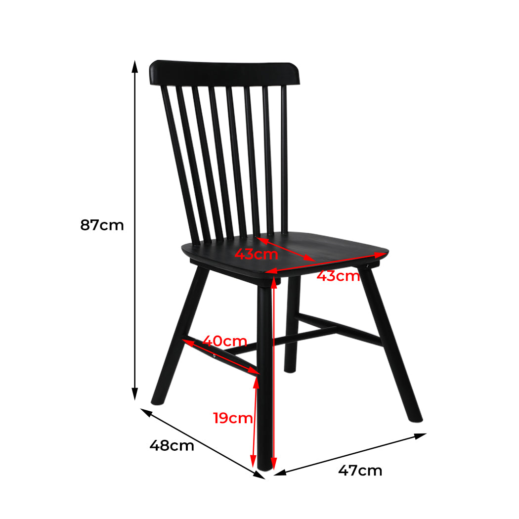Ergonomic 4x Dining Chairs Kitchen Winsor Black  High Back Support