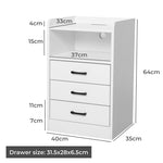 Cozy Bedside Table USB Charger Outlet LED White  Premium Quality