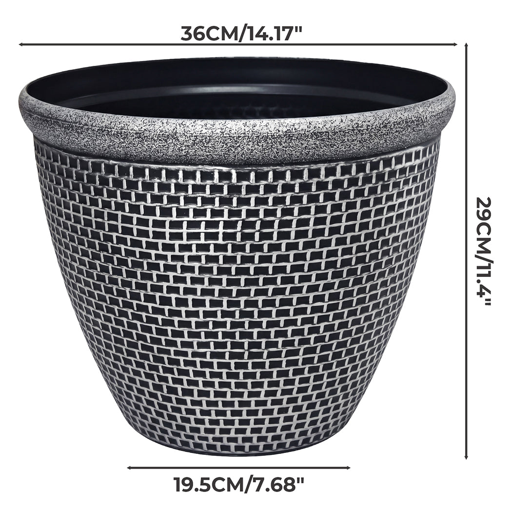 Outdoor Plant Pots 36cm Plastic Planters 2pk | HomeAndLiving - 7