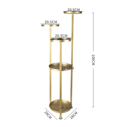 Plant Stand Outdoor Indoor Flower Gold Medium