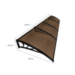 Window Door Awning Outdoor 1M X 4M Brown 1x4M