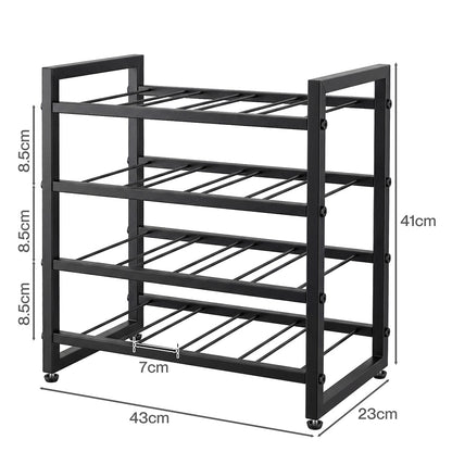 16 Bottle 4-Tier Metal Wine Rack Black | HomeAndLiving - 3