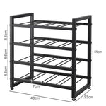 16 Bottle 4-Tier Metal Wine Rack Black | HomeAndLiving