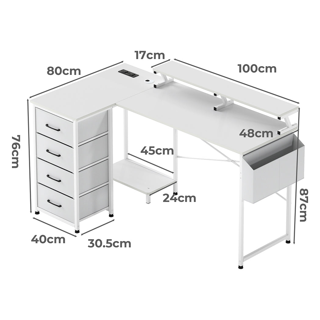 Gaming Desk With Storage 140x80x87cm