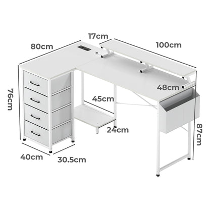 Gaming Desk With Storage 140x80x87cm