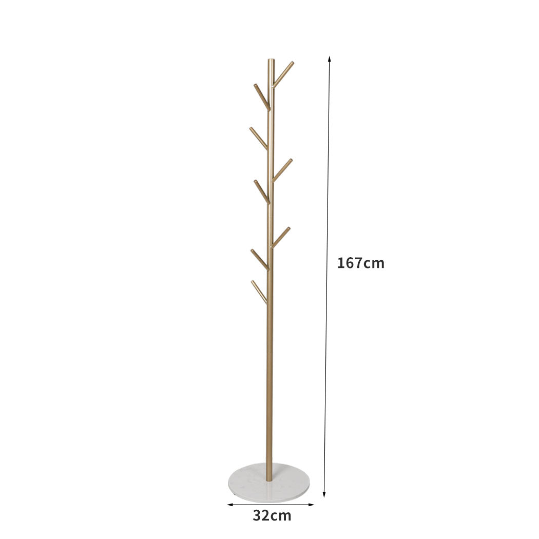 Coat Rack Hat Clothes Stand Hanger Gold