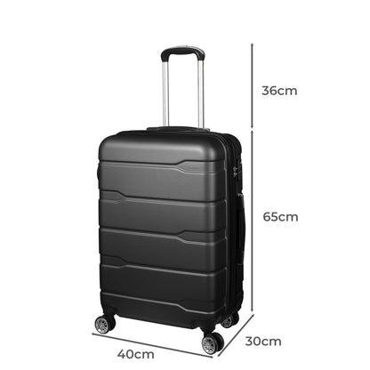 Expandable Luggage Black 24 Inch 33x26x55cm