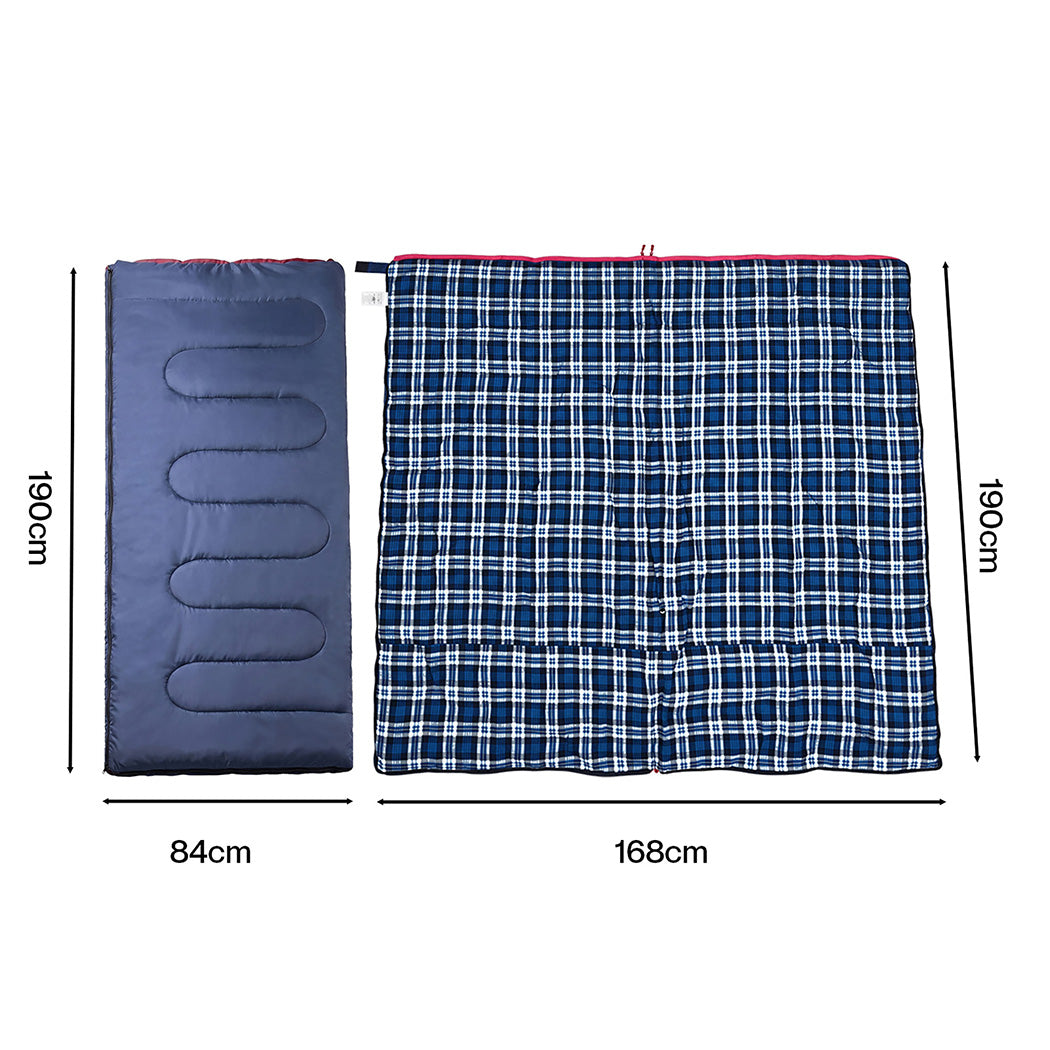 3-Season Sleeping Bag Camping Hiking Blue | HomeAndLiving - 4