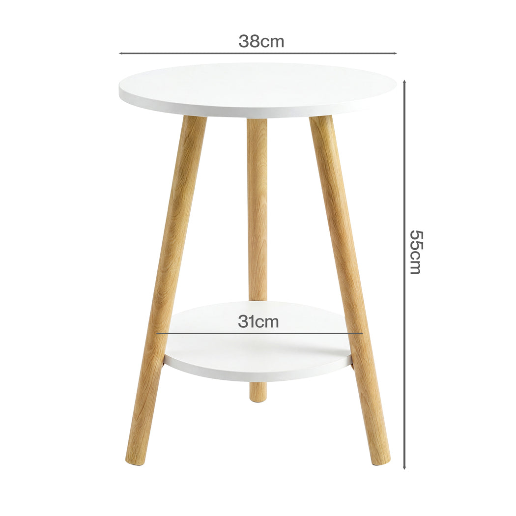 Round Coffee Table 2-Tier Side Table | HomeAndLiving