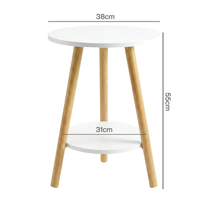 Round Coffee Table 2-Tier Side Table | HomeAndLiving
