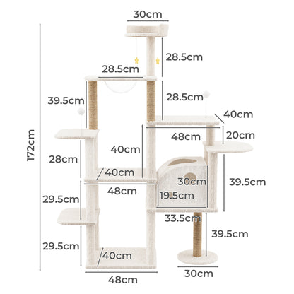 Large Cat Tree Tower 133x49x172cm
