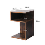 Ergonomic 2x Bedside Tables Wood Side End Oak  Space-Saving Design