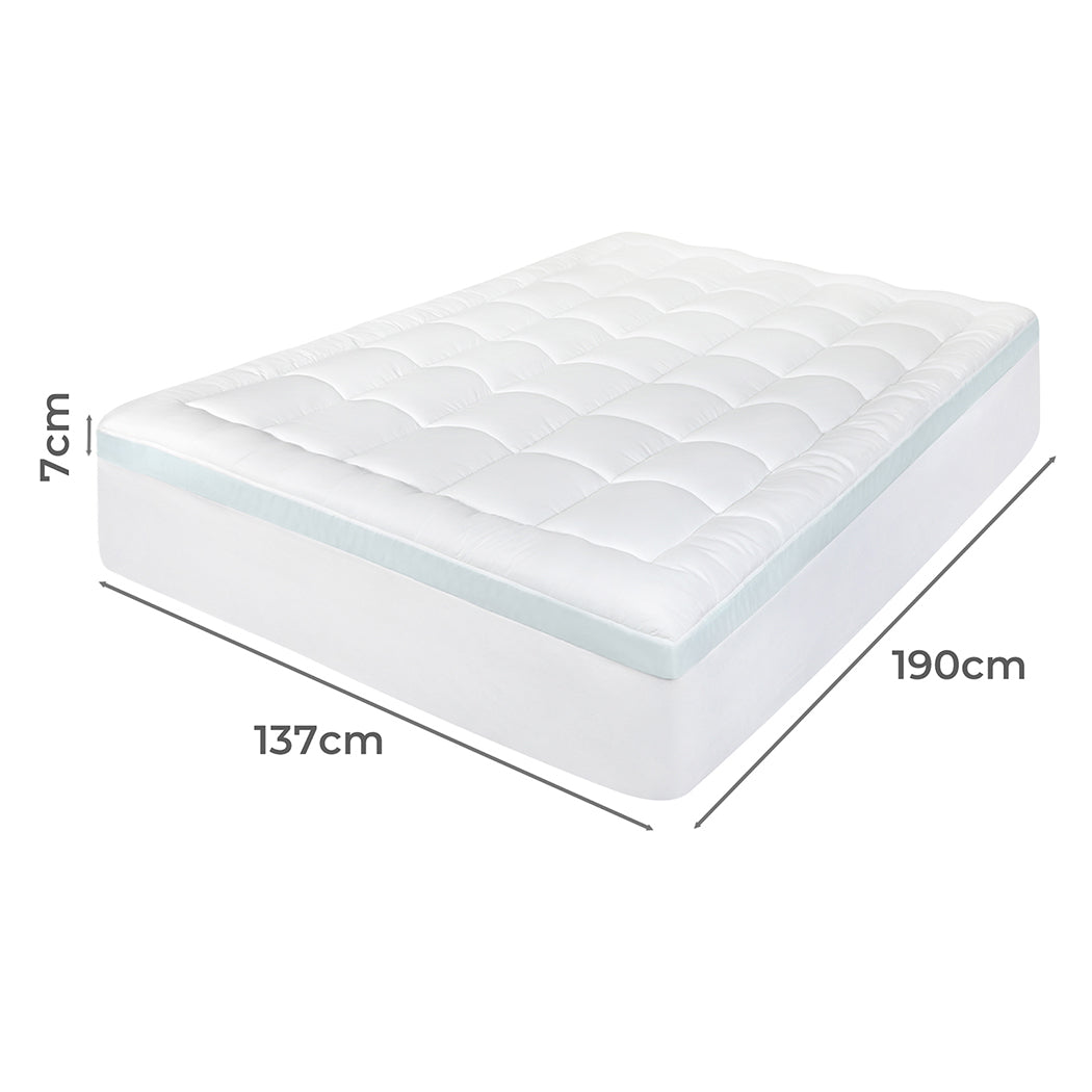 Gel Memory Foam Mattress Topper Double Size 137x190x8cm