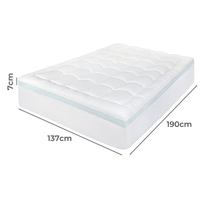 Gel Memory Foam Mattress Topper Double Size 137x190x8cm