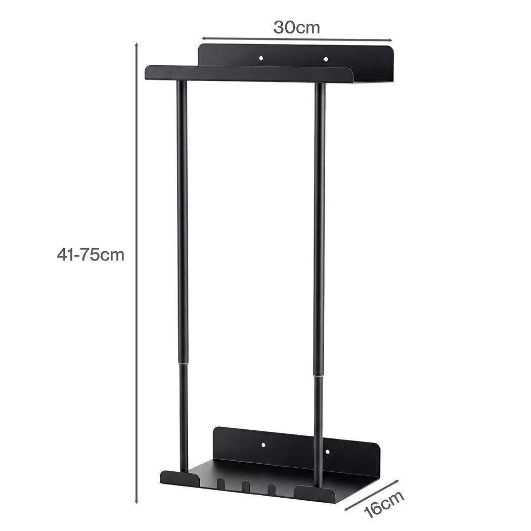 Wall Mounted Towel Rack 3 Hooks Adjustable | HomeAndLiving - 4