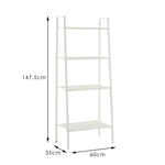 Bookshelf 4 Tier Ladder Shelf Unit Bookcase White