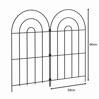 Garden Fence Black Picket 60x33cm