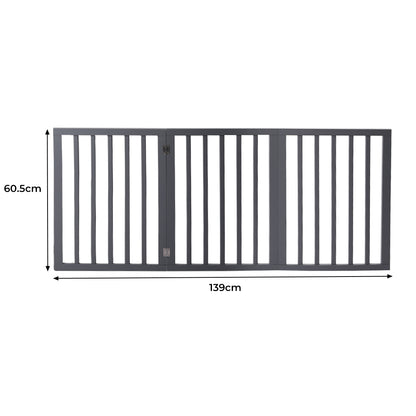Wooden Pet Gate Dog Fence Foldable Barrier Door 3 Panel White/Grey