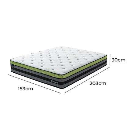 Contemporary Queen Cooling Mattress Pocket  Wood Finish Classic