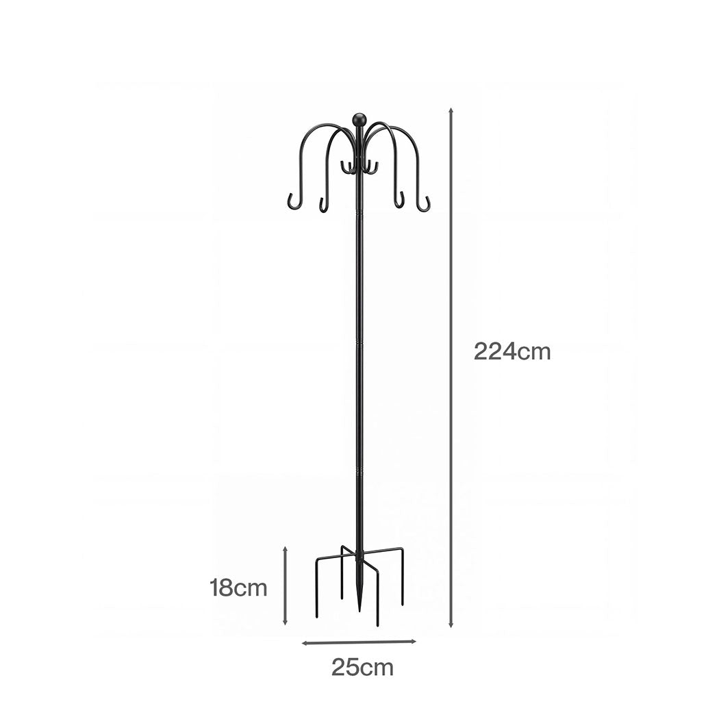 Bird Feeder Pole Station 8 Hooks 224cm | HomeAndLiving - 4