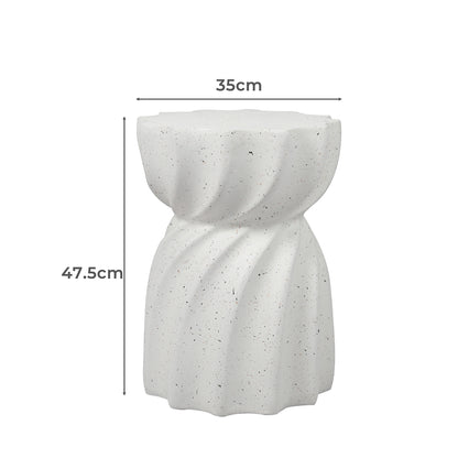Ergonomic Side Table End Terrazzo Hourglass  Wood Finish Classic