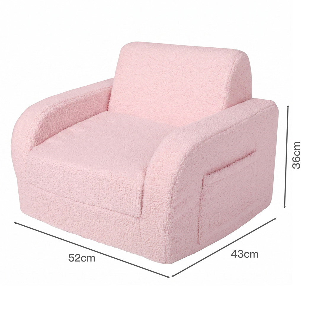 Kids Sofa 3 In 1 Convertible Chair 91x52x25cm