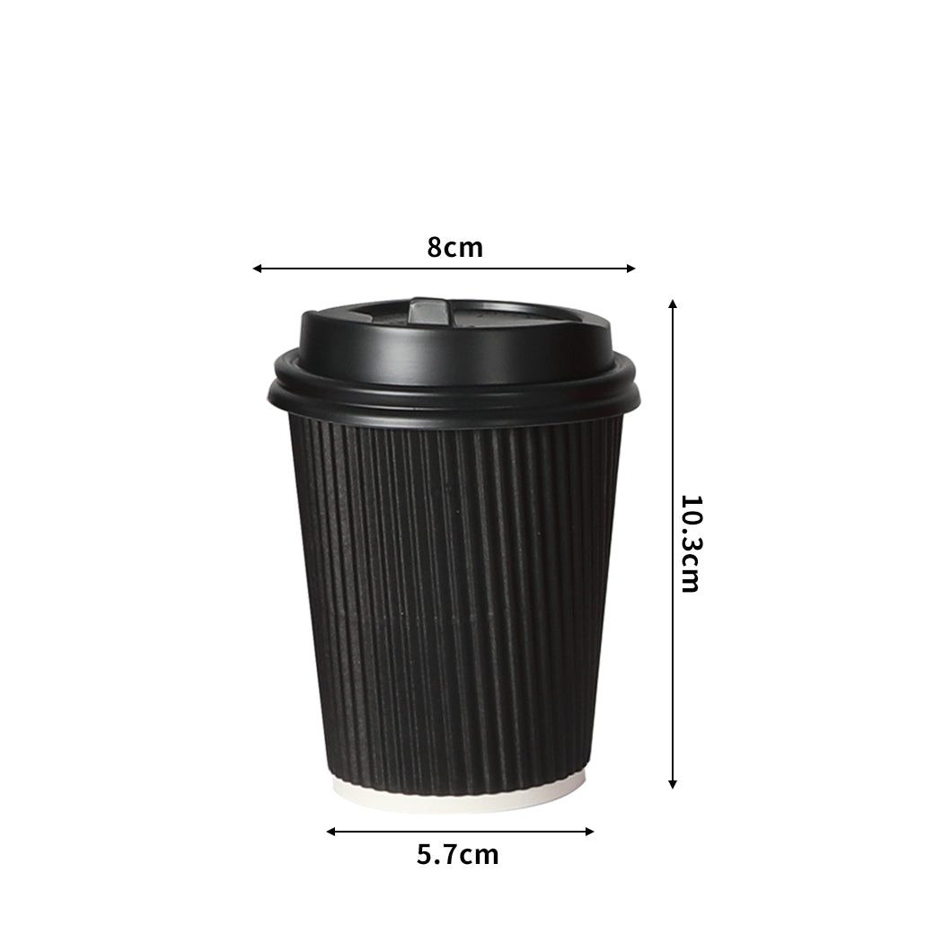 Disposable Coffee Cups Triple Wall Insulated 8oz - 200 Pack