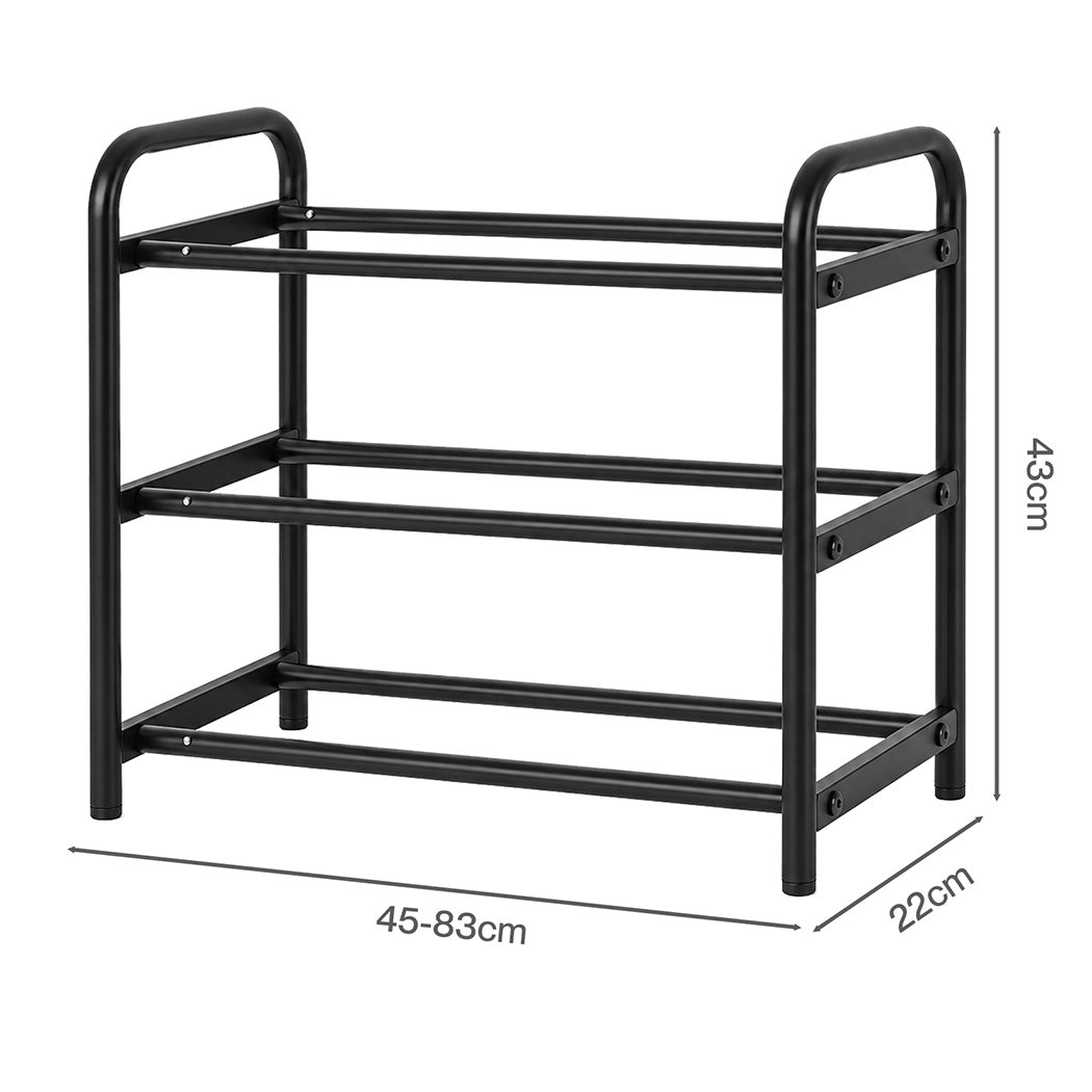 Expandable Metal Shoe Rack Shelf 83x22x43cm