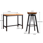 3pcs Bar Table Barstools Industrial
