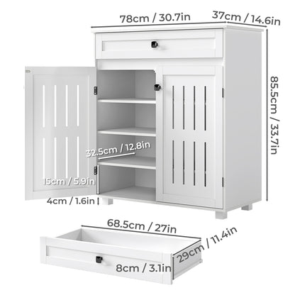 Shoe Cabinet White Storage 78x37x85.5cm
