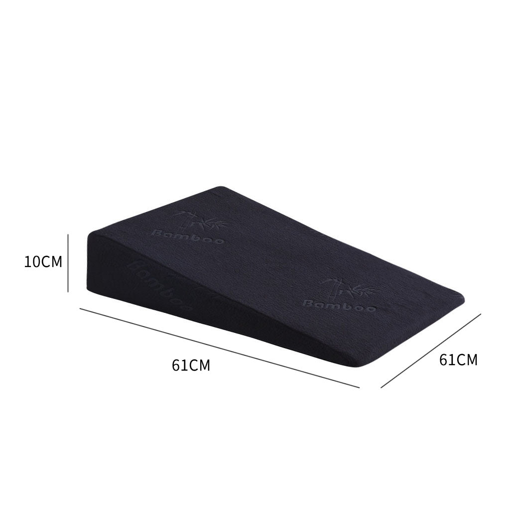 Cool Gel Memory Foam Bed Wedge Pillow With Cover Black 10