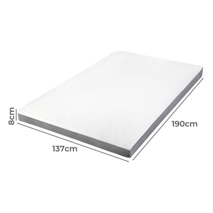 Memory Foam Mattress Topper Double 137x190x8cm