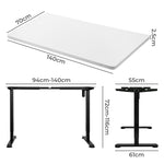 Contemporary Motorised Standing Desk Adjustable 140cm White 1000x 1MM