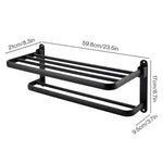 Double Bar Towel Rack Wall Mounted Black | HomeAndLiving
