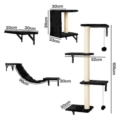 Cat Wall Shelves Modular Black 33x30x36cm