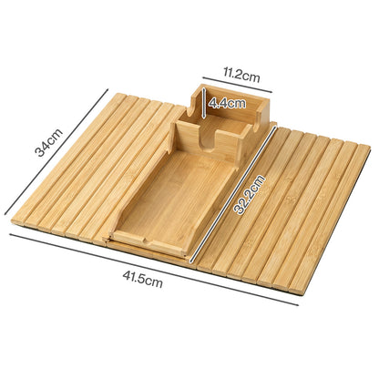 Levede Bamboo Sofa Arm Tray Cup Holder Detachable Couch Side Table Non-Slip