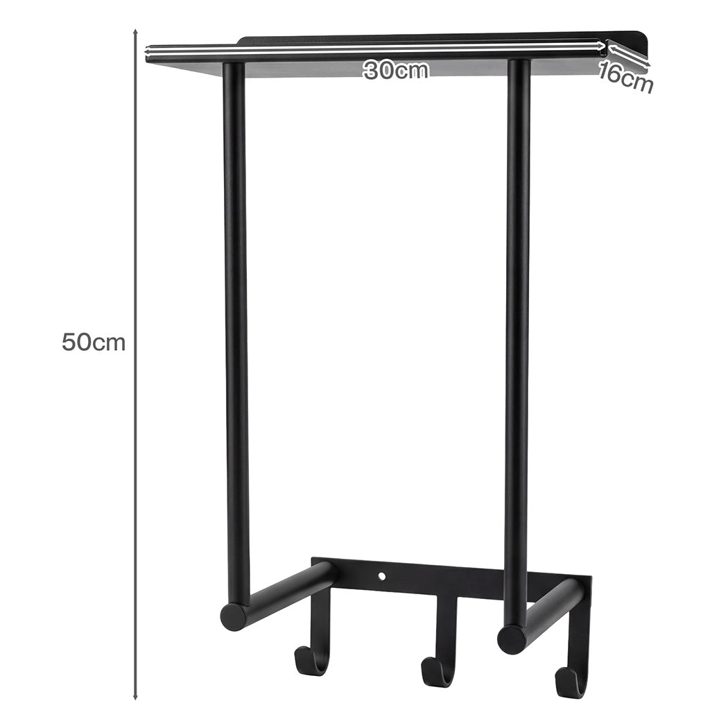 Wall Mounted Towel Rack 3 Hooks Bathroom | HomeAndLiving