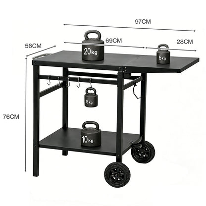 Outdoor Kitchen Cart Foldable BBQ Prep Table | HomeAndLiving
