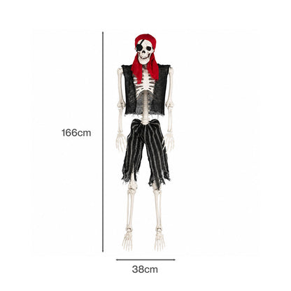 Life Size Pirate Skeleton Decor 166x38x17cm