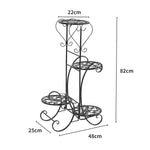 2x Flower Shape Metal Plant Stand Black