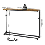 Sofa Console Table Power Ports Adjustable Height | HomeAndLiving