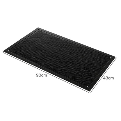 Front Door Mat Non Slip Black 90x43x1.3cm