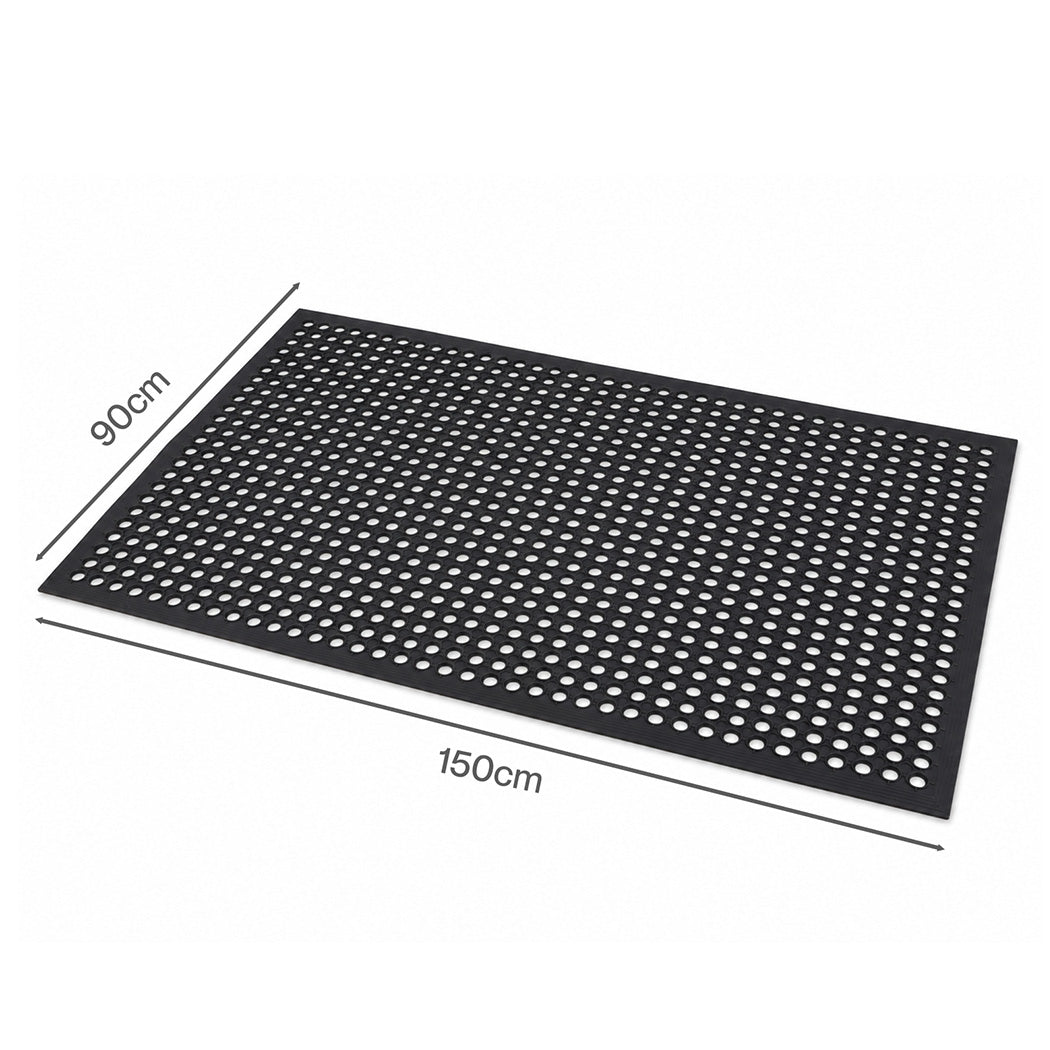 Anti Fatigue Mat Non Slip Black 150x90cm