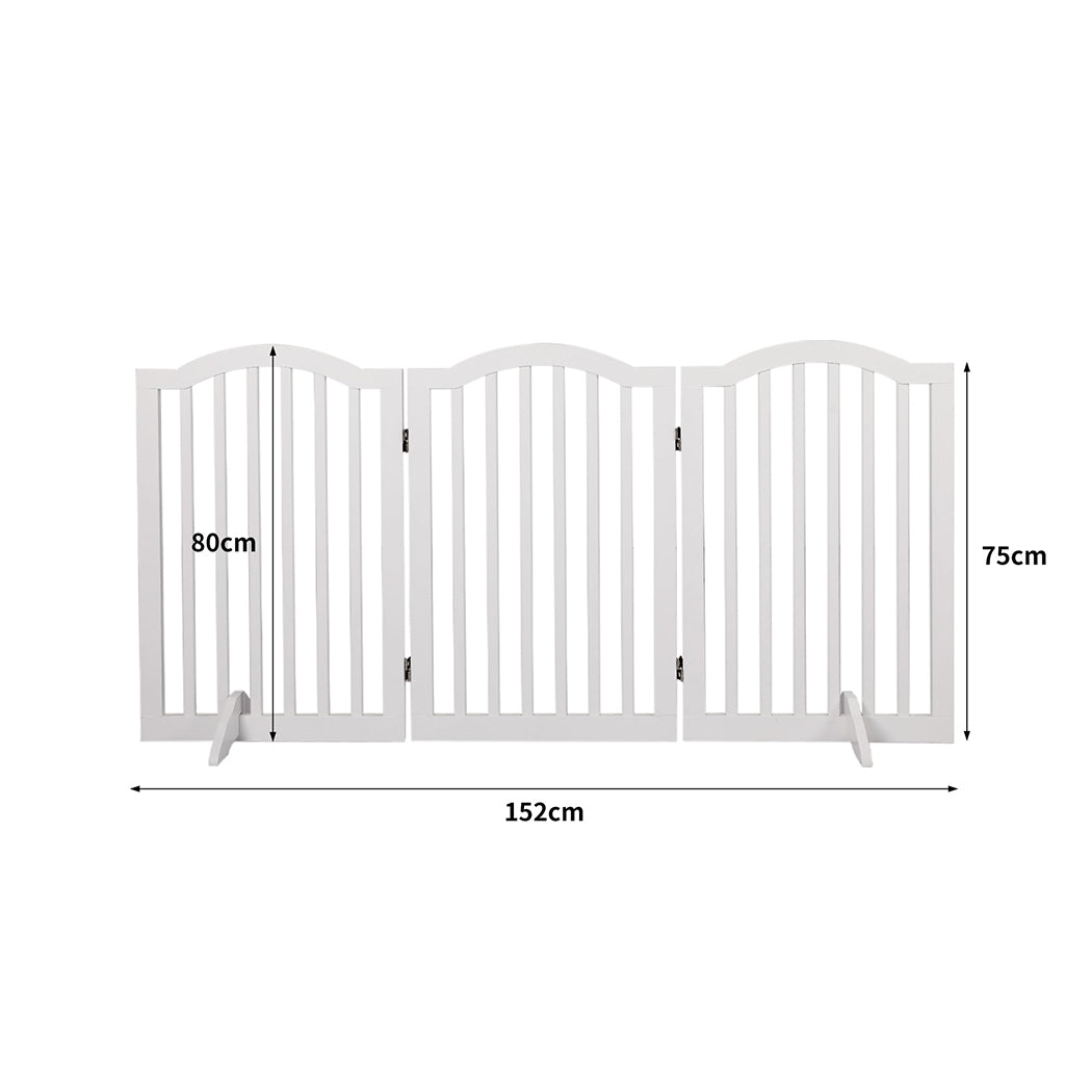 Wooden Pet Gate Dog Fence Safety - White