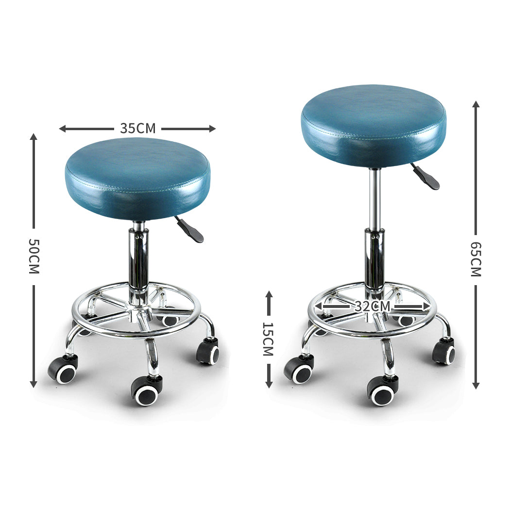 2x Barstool Swivel Salon Hairdressing Teal