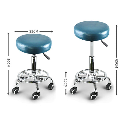 2x Barstool Swivel Salon Hairdressing Teal