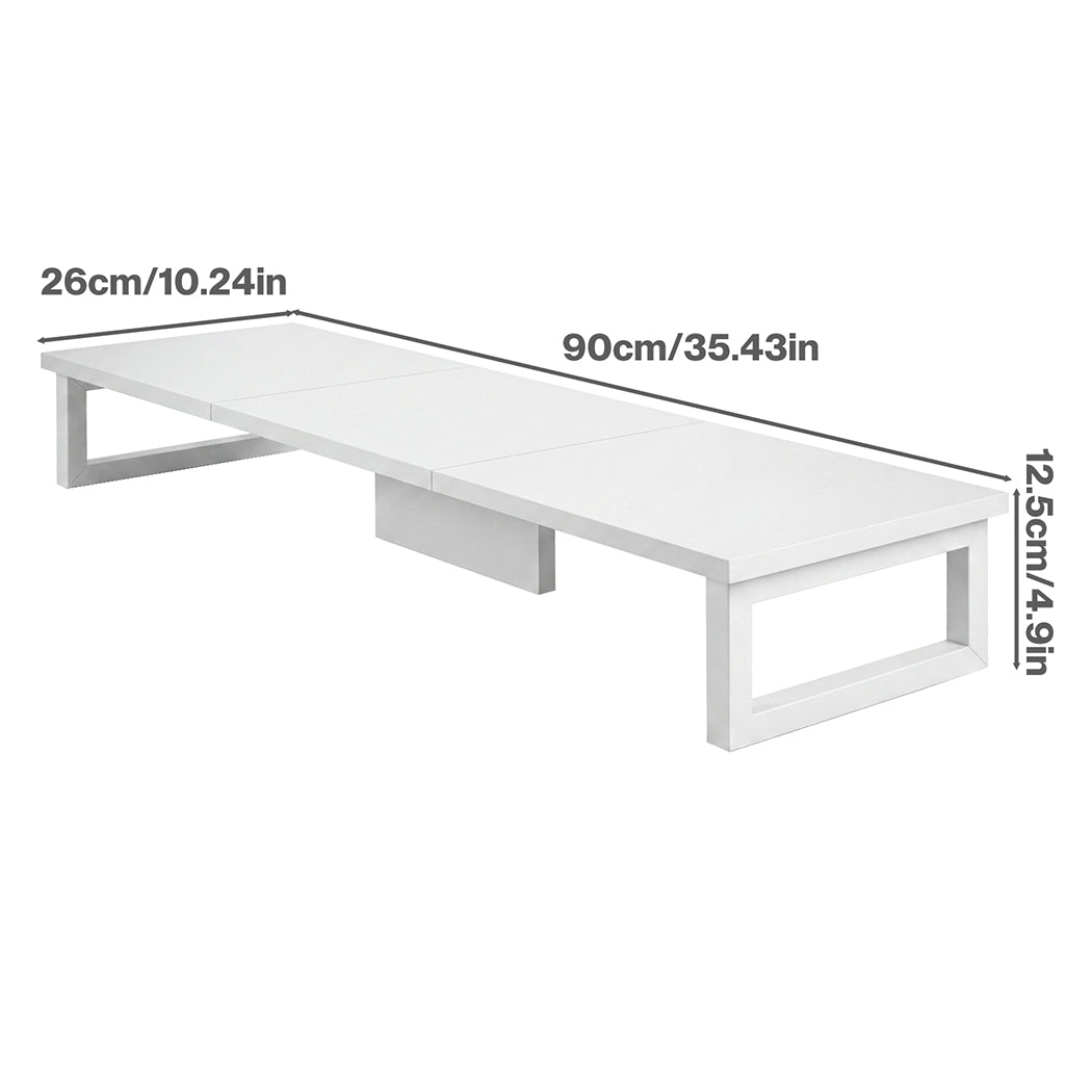 Levede Dual Monitor Stand Riser Desk Laptop Computer Organizer Laptop Shelf 90cm