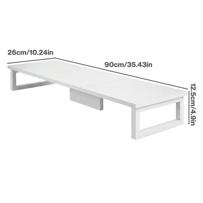 Levede Dual Monitor Stand Riser Desk Laptop Computer Organizer Laptop Shelf 90cm